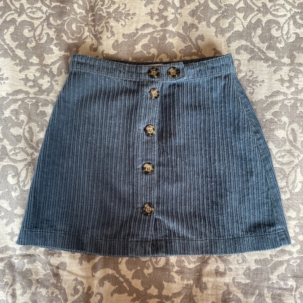 BDG Gray/Blue Corduroy Skirt